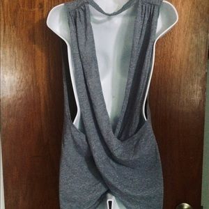 FP Movement heather grey cross back workout shirt